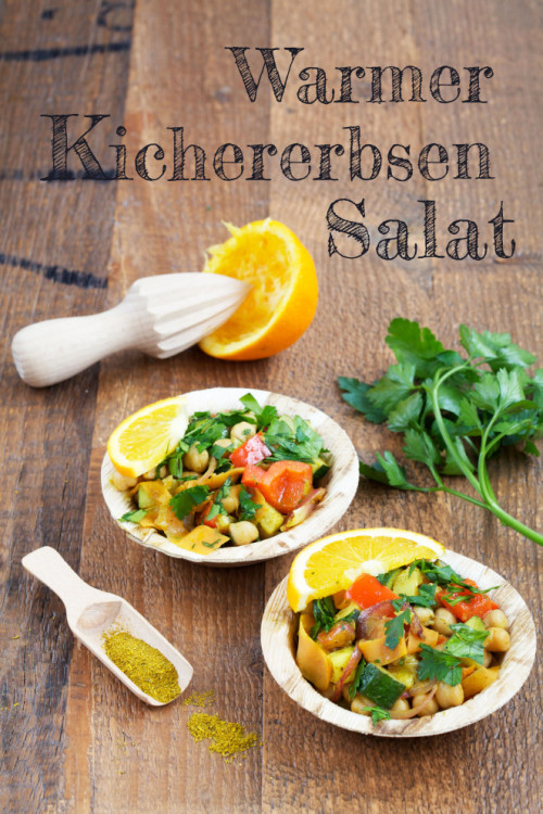 Bild für Warmer Kichererbsensalat mit Curry und Orange