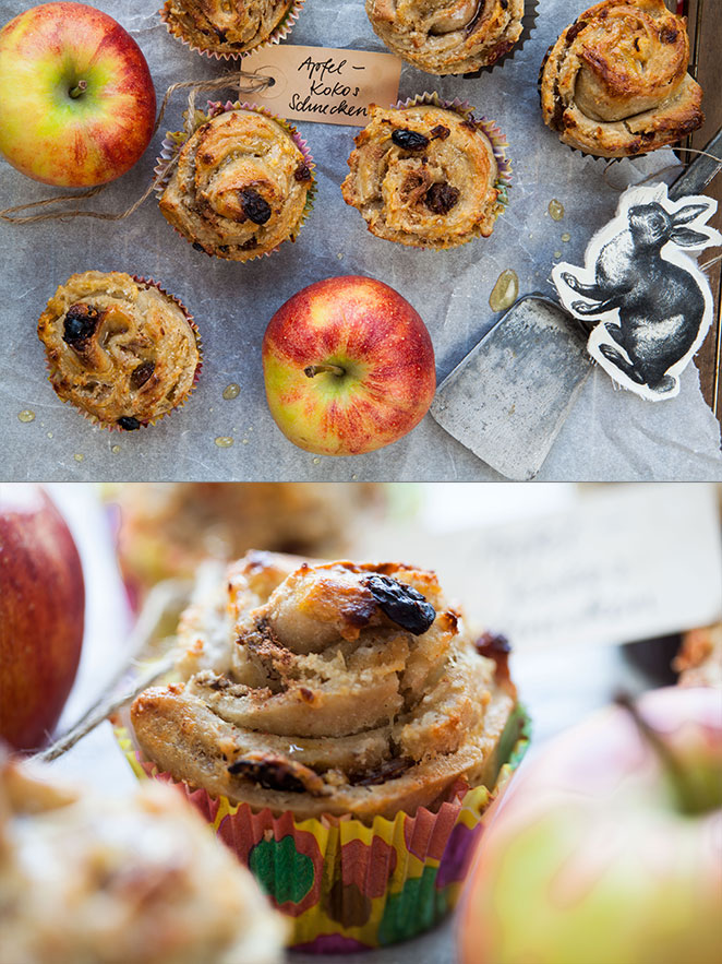 Frohe Ostern mit Apfel-Kokos Schnecken
