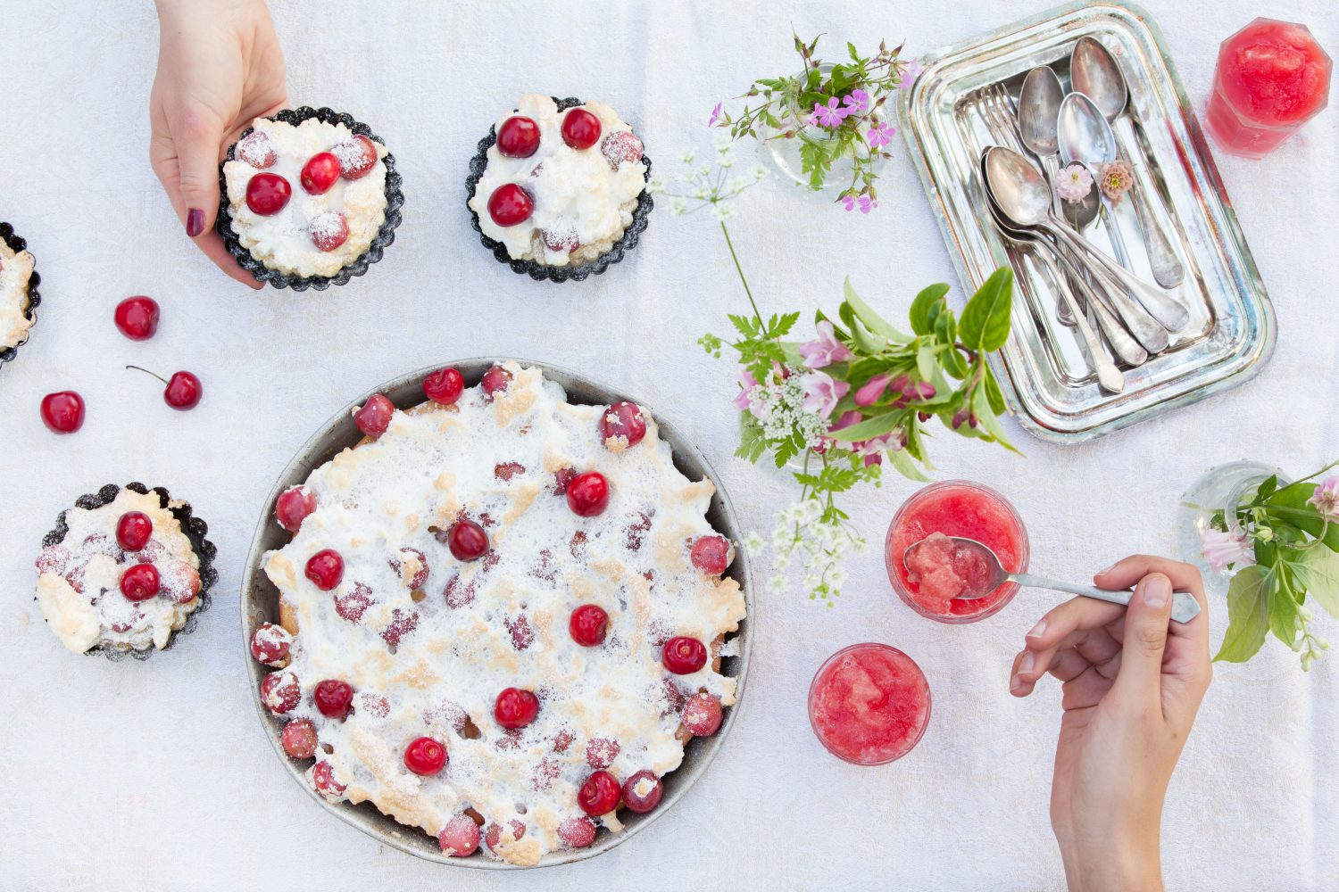 Cherry Meringue Cake